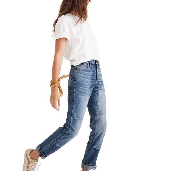 Rivet & Thread Limited Edition High-Rise Slim Boyjeans: Thigh-Patch, Urban, 25” - Picture 3 of 11